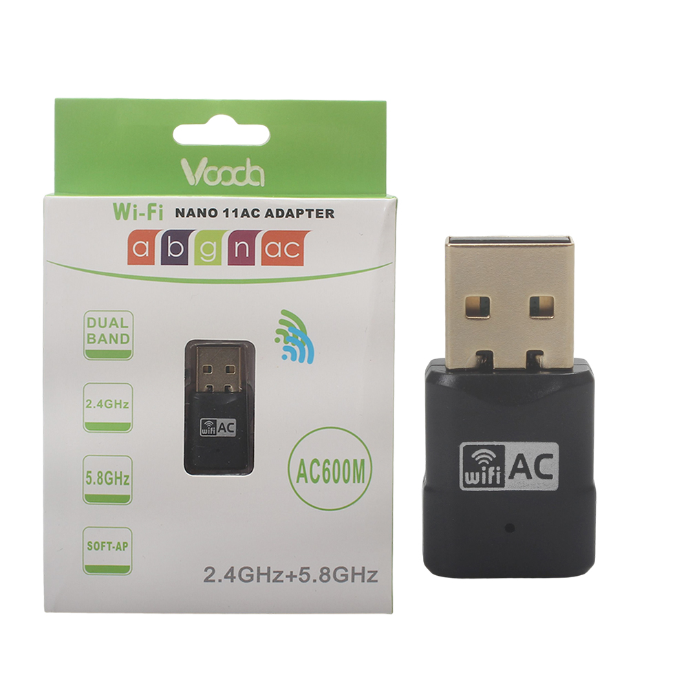 VOODA Mini USB WiFi AC600Mbps Wireless Adapters, Compact Dual Band (2.4G/5G) External WiFi Receiver for PC Laptops & Desktops