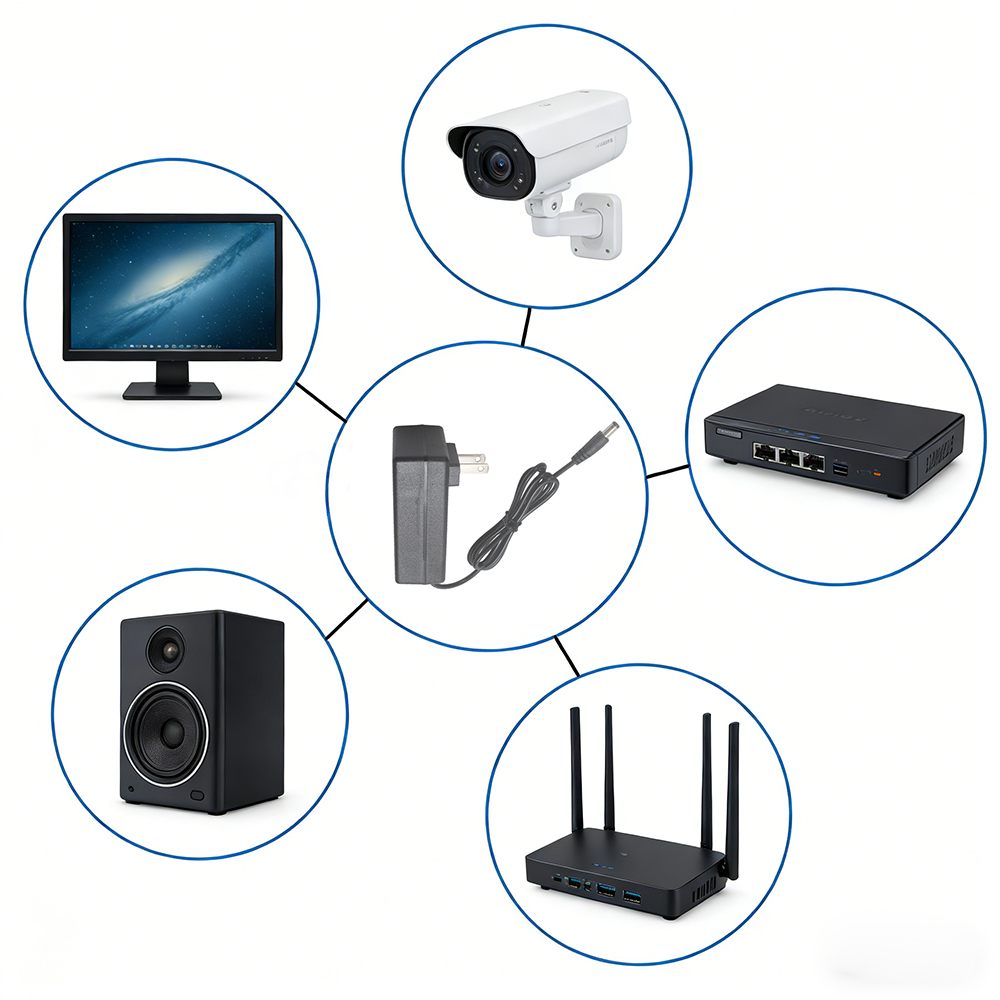 VOODA 12V 3A Power Adapter and 5.5x2.5mm Plug (Fits 5.5x2.1mm), 100-240V 50/60Hz AC to DC 12 Volt 3Amp Power Adapter Transformers for LED Strips, CCTV, Routers