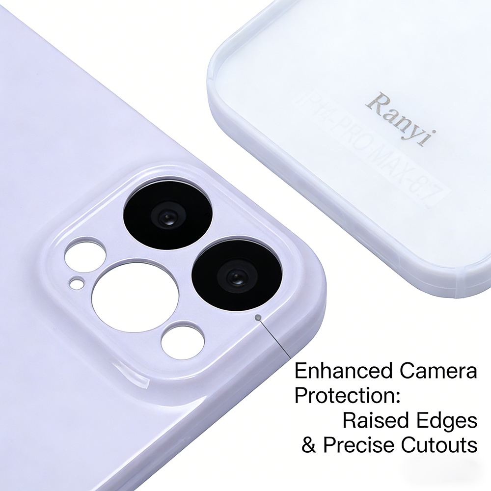 Ranyi Cases for smartphones, Slim Glossy PC Case for iPhone 14 Pro Max, Shockproof Protective Phone Cover for Daily Commute & Office