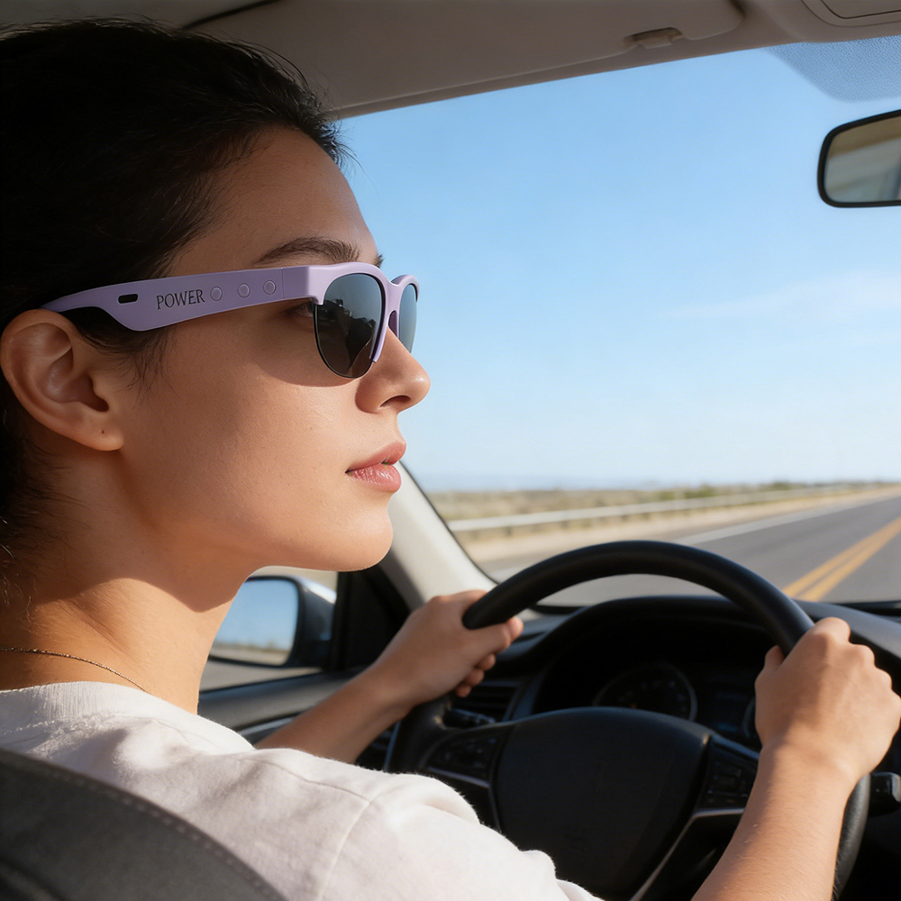 POMER Polarized Smartglasses with Bluetooth 5.0, Smart Audio Sunglasses Blocks UVA/UVB Rays, Rechargeable Open-Ear Music Glasses for Beach, Vacation and Golf