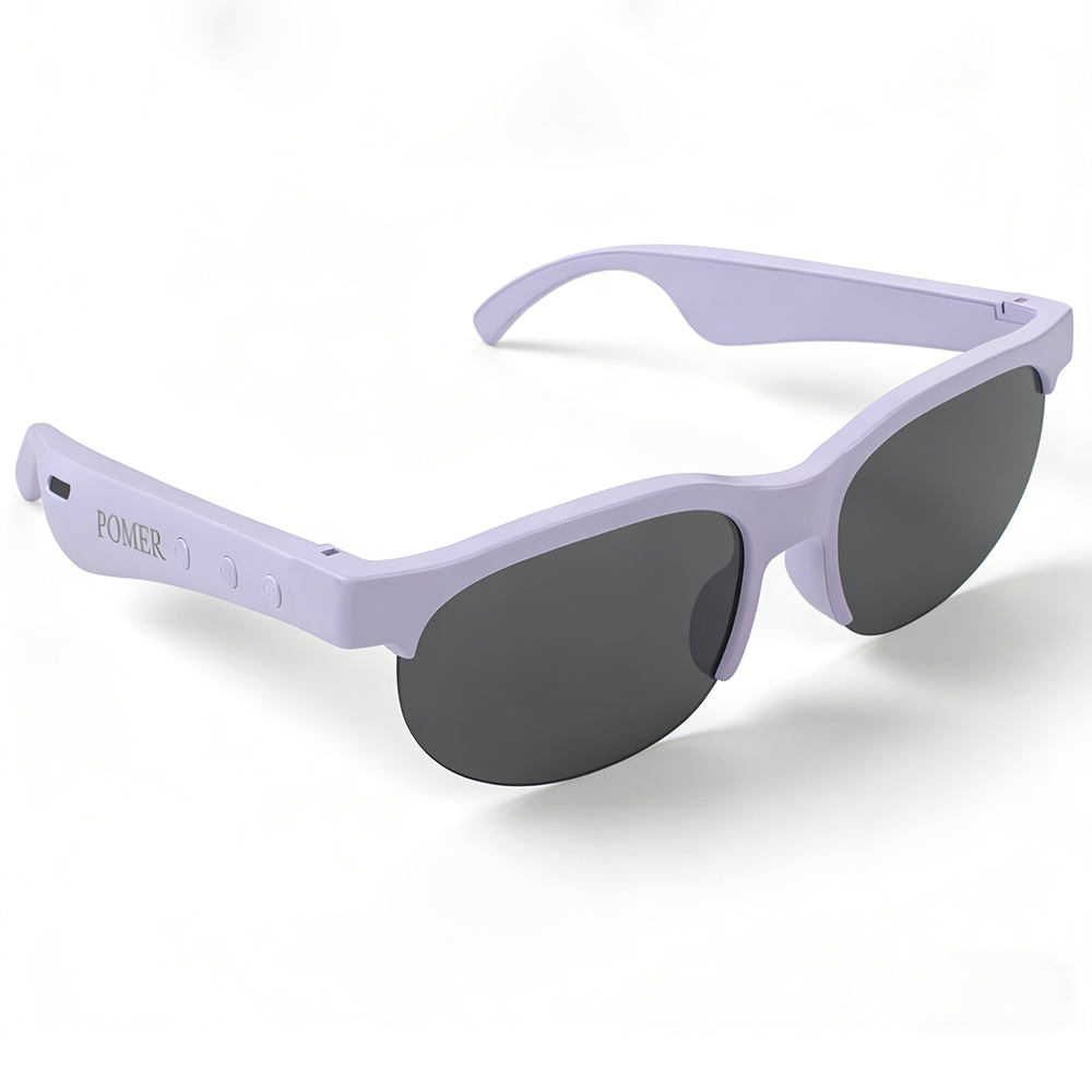 POMER Polarized Smartglasses with Bluetooth 5.0, Smart Audio Sunglasses Blocks UVA/UVB Rays, Rechargeable Open-Ear Music Glasses for Beach, Vacation and Golf