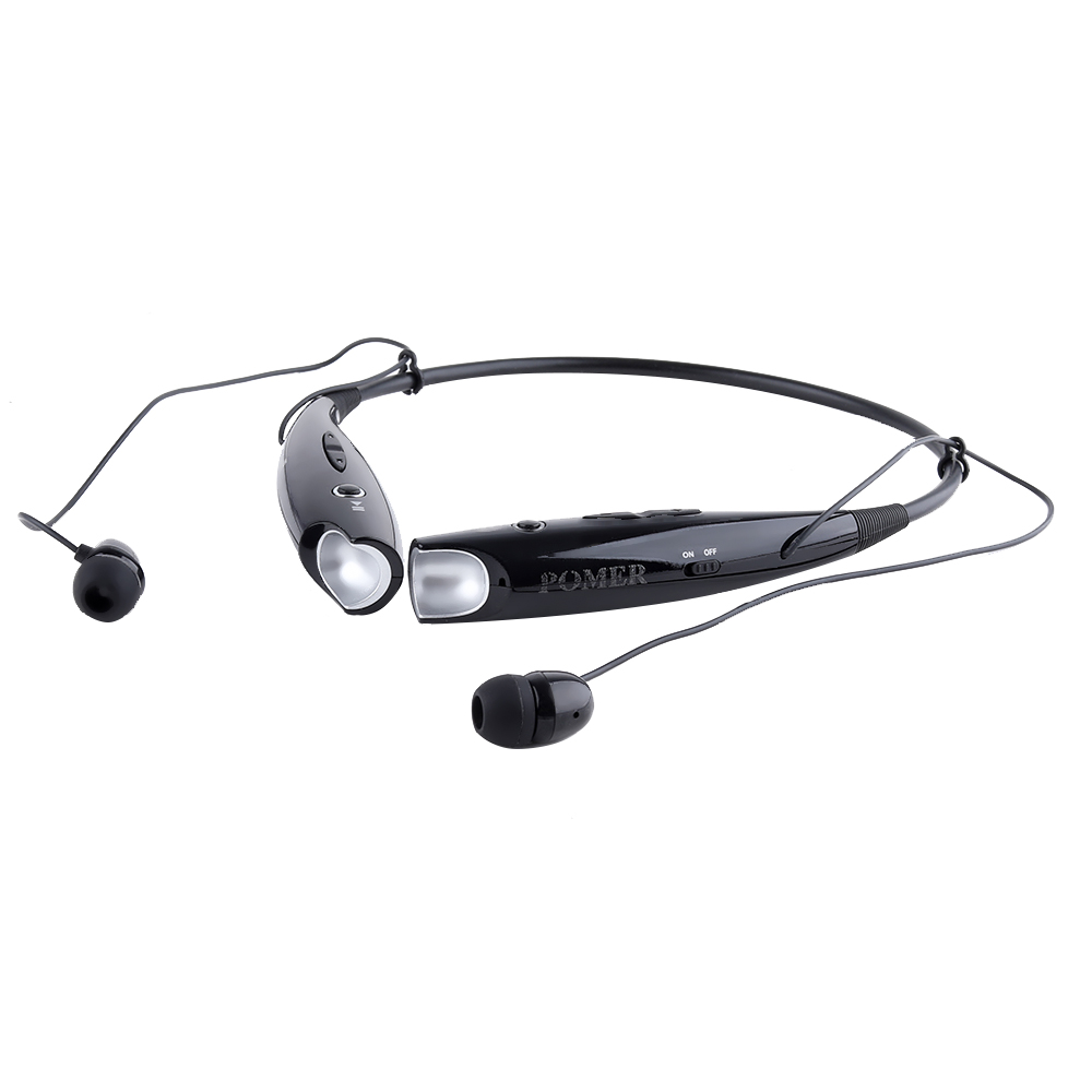 POMER Bluetooth Headset Lightweight Neckband Bluetooth Headphones with Retractable Earbuds, Noise Cancelling Stereo Earphones with Mic for Workout,Running, Driving