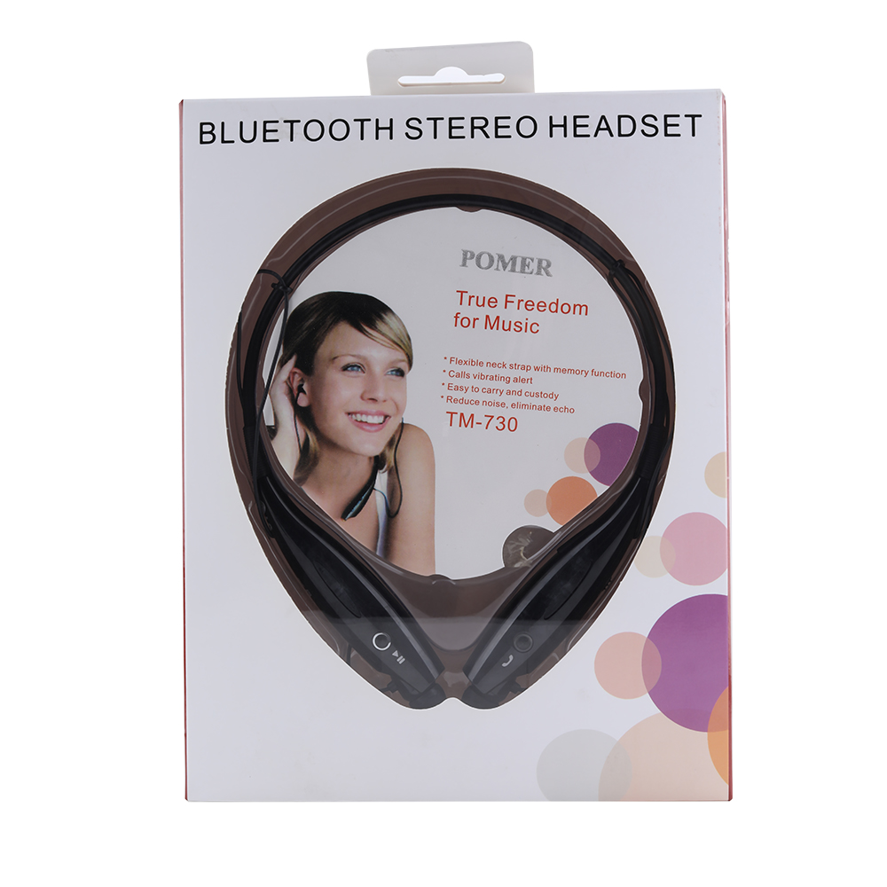 POMER Bluetooth Headset Lightweight Neckband Bluetooth Headphones with Retractable Earbuds, Noise Cancelling Stereo Earphones with Mic for Workout,Running, Driving