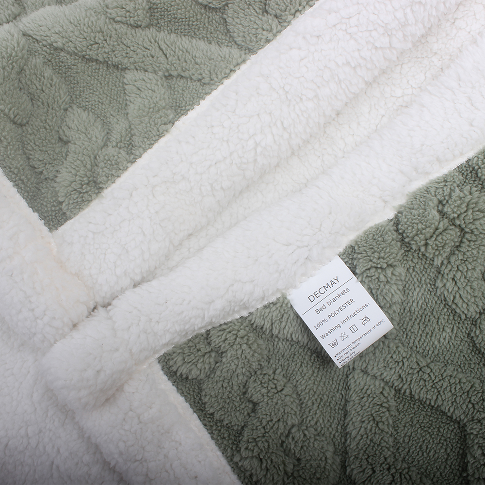 DECMAY Soft Thick Warm Sherpa Bed Blankets - Lightweight Warm Throw Blanket for Bed, Sofa, Camping and Travel
