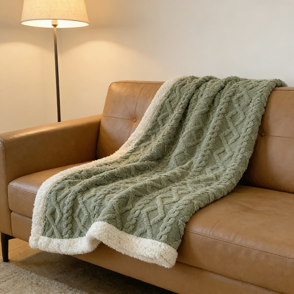 DECMAY Soft Thick Warm Sherpa Bed Blankets - Lightweight Warm Throw Blanket for Bed, Sofa, Camping and Travel