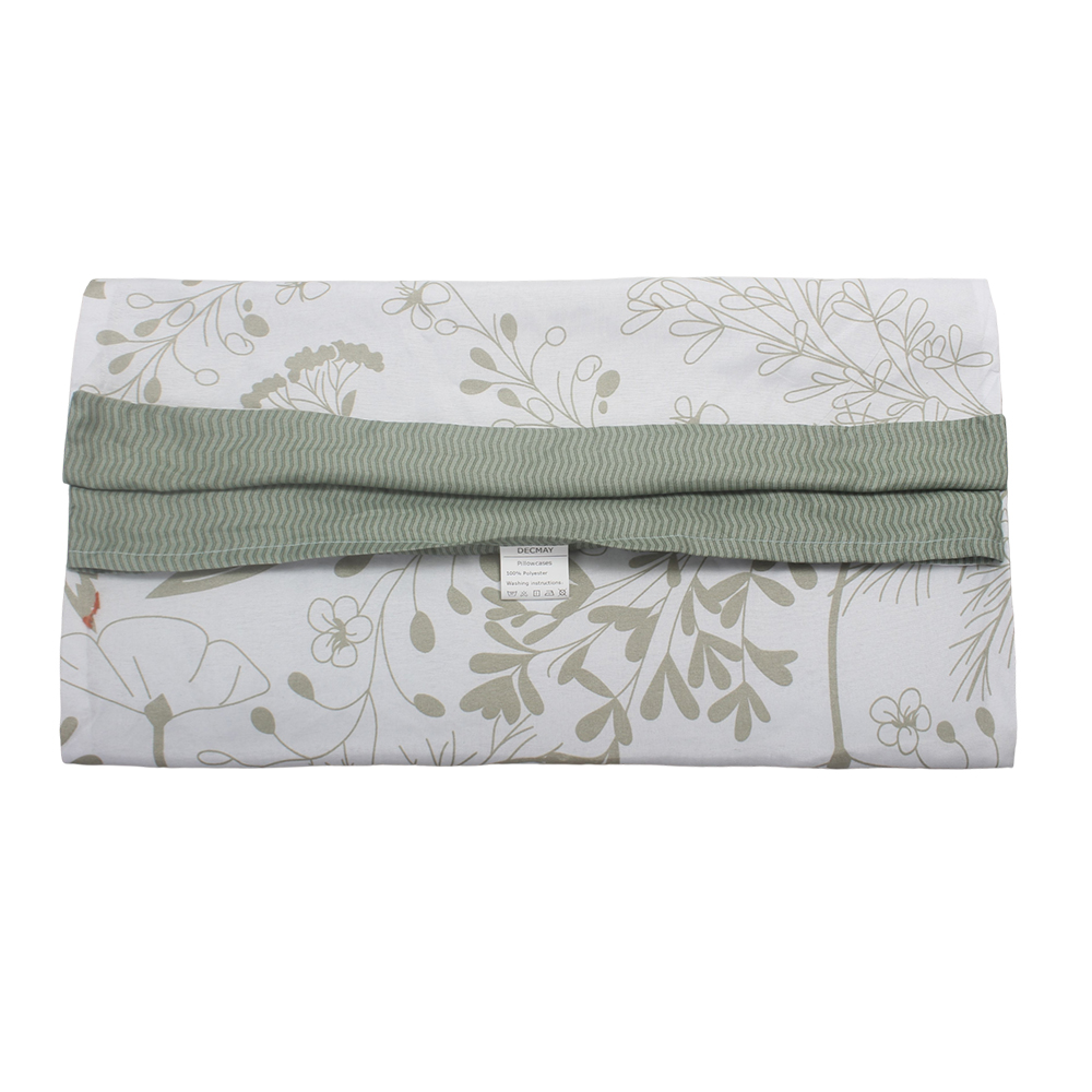 DECMAY Soft and Durable 25x34Inch Polyester Pillowcases with Envelope Closure, Set of 2 Botanical Print Pillow Cases for Bedroom, Guest Room and Farmhouse Decor