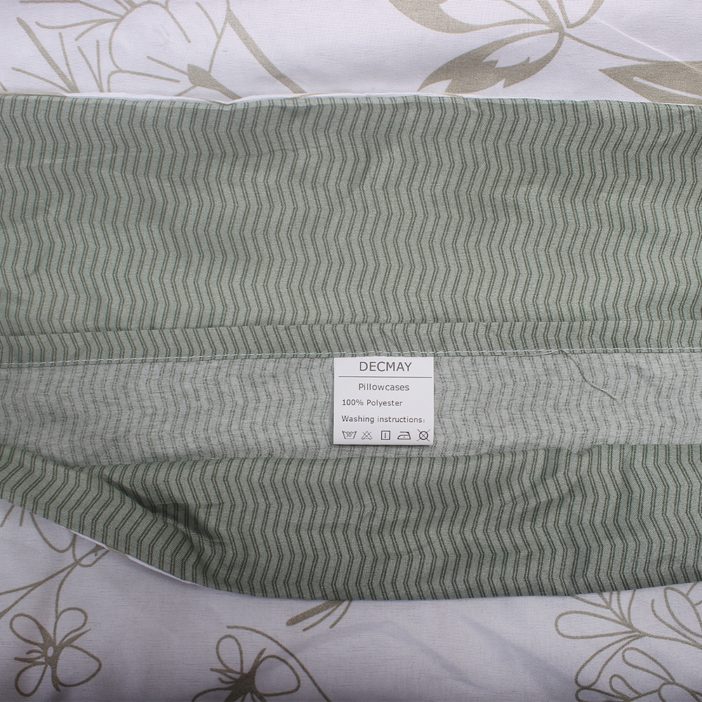 DECMAY Soft and Durable 25x34Inch Polyester Pillowcases with Envelope Closure, Set of 2 Botanical Print Pillow Cases for Bedroom, Guest Room and Farmhouse Decor