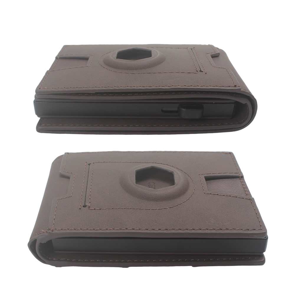 BAIGIO Airtag Wallet for Men, Slim RFID Bifold Wallet with Detachable Magnetic Pop Up Card Holder & AirTag Holder, Smart Minimalist Wallets for 10 Cards, Cash Slot & ID Window