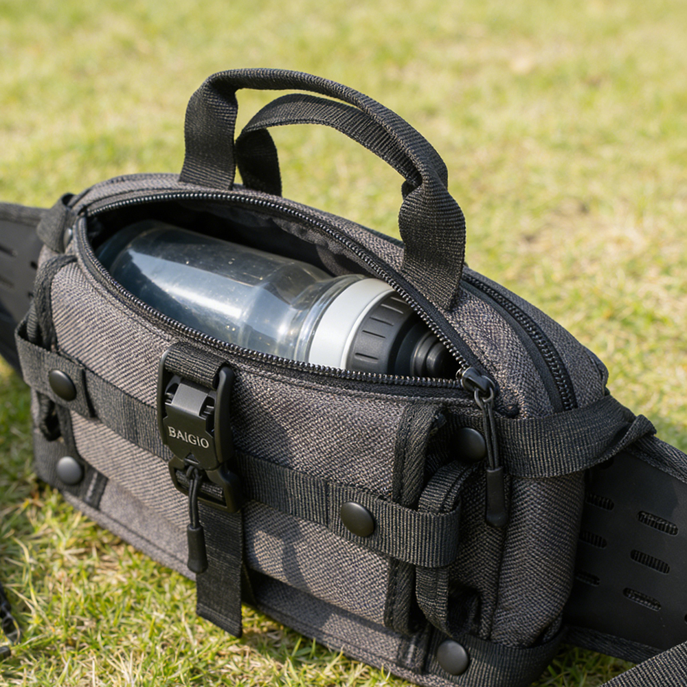 BAIGIO Bags for Sports, 2-in-1 Waist Bag & Crossbody Bag with Adjustable Strap & Quick-Release Buckle, Durable Tactical Fanny Pack for Hiking, Running, Gym and Outdoor Activities