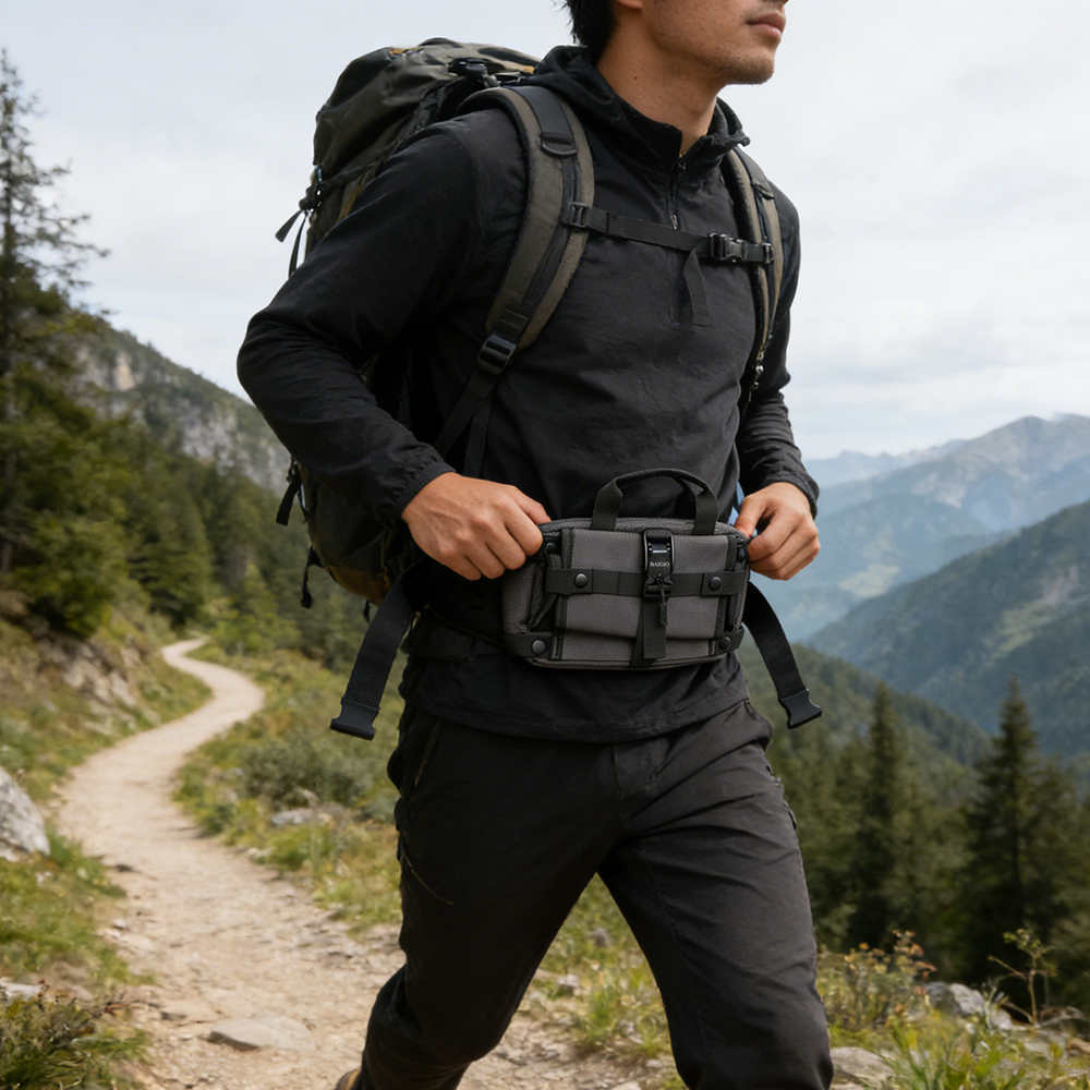 BAIGIO Bags for Sports, 2-in-1 Waist Bag & Crossbody Bag with Adjustable Strap & Quick-Release Buckle, Durable Tactical Fanny Pack for Hiking, Running, Gym and Outdoor Activities