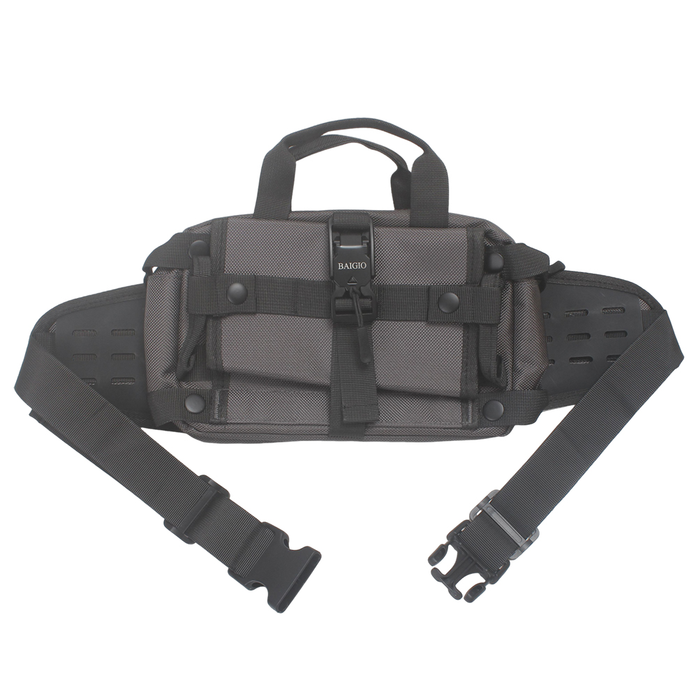 BAIGIO Bags for Sports, 2-in-1 Waist Bag & Crossbody Bag with Adjustable Strap & Quick-Release Buckle, Durable Tactical Fanny Pack for Hiking, Running, Gym and Outdoor Activities