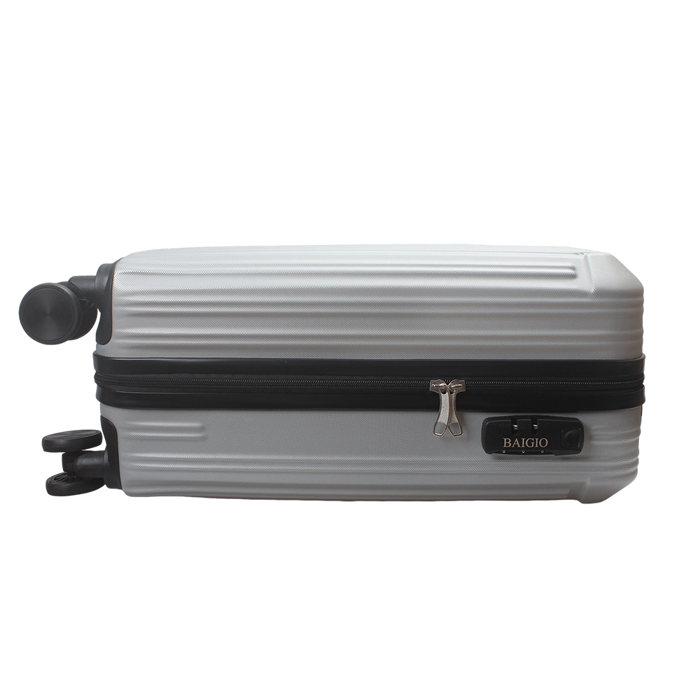 BAIGIO Lightweight 26inch Travelling Trunks, Stylish Striped Hardshell Suitcase with Spinner Wheels & Telescopic Pull Rod Handle for Business Travel and Leisure Vacation