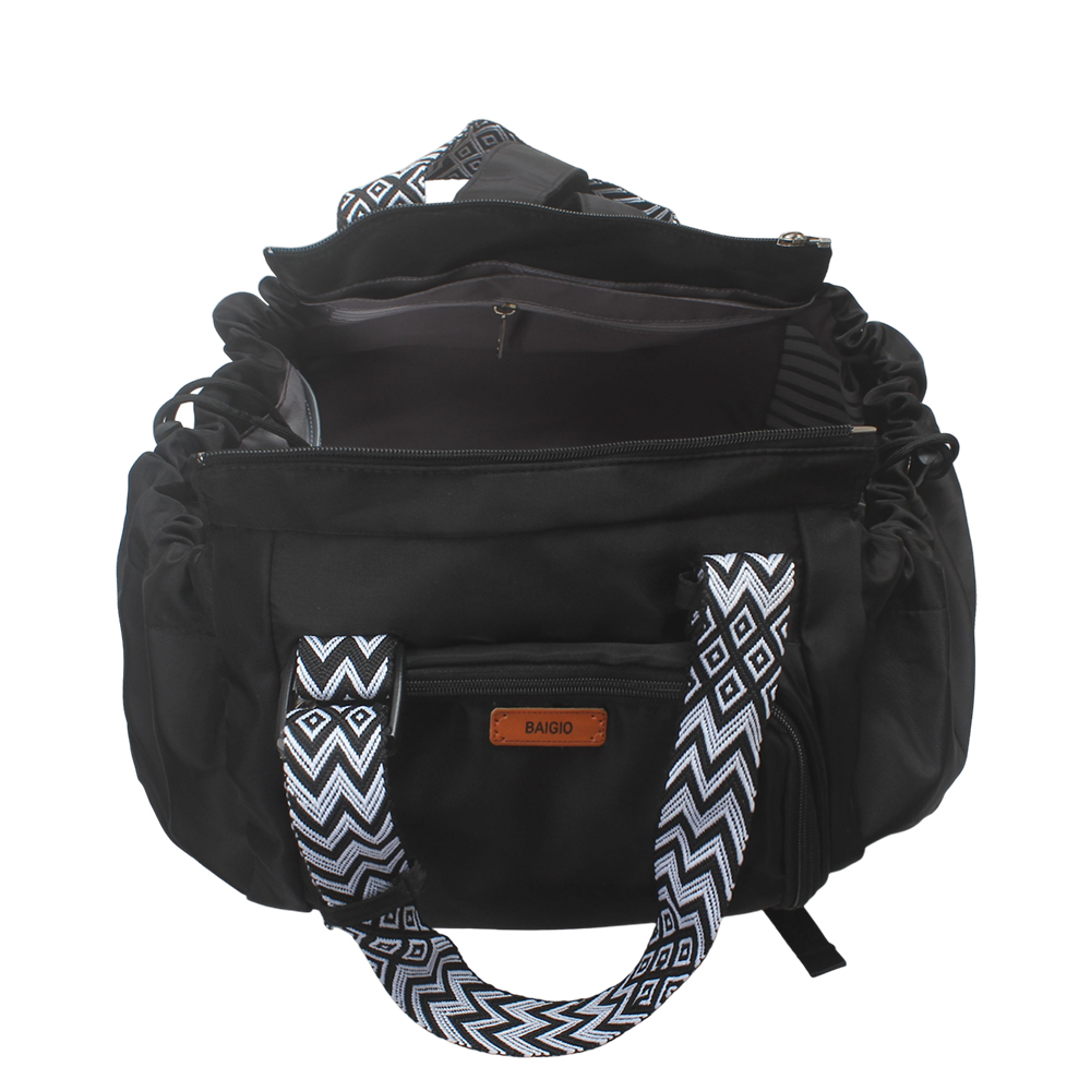 BAIGIO Large Capacity Travel Bags with Drawstring & zipper, 2-in-1 Tote & Backpack with Adjustable Strap, Waterproof Duffel Bag for Camping, Hiking, Daily Commute