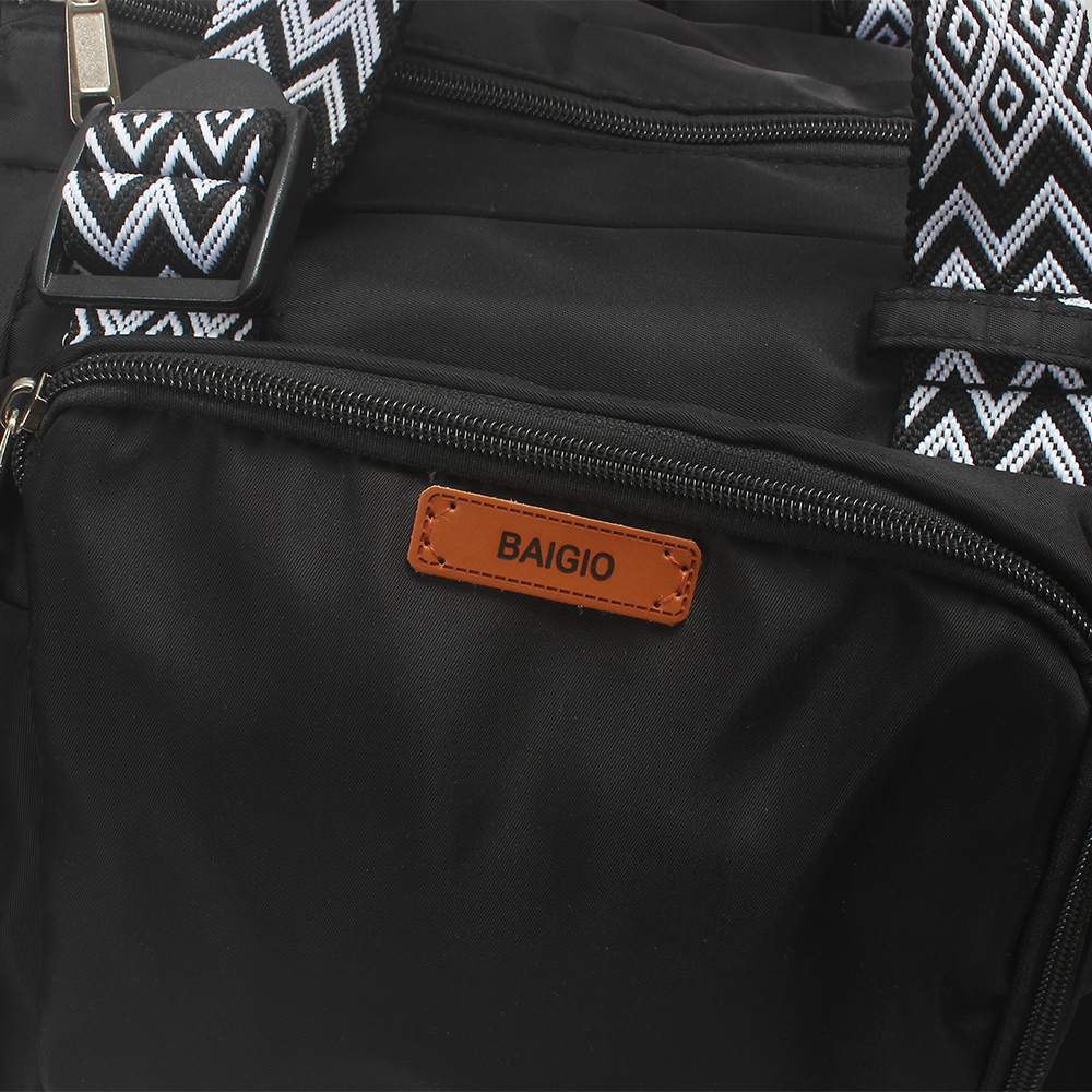 BAIGIO Large Capacity Travel Bags with Drawstring & zipper, 2-in-1 Tote & Backpack with Adjustable Strap, Waterproof Duffel Bag for Camping, Hiking, Daily Commute