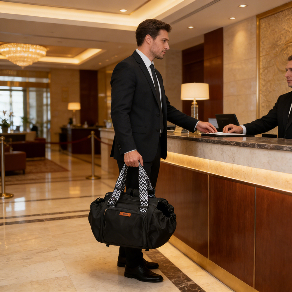 BAIGIO Large Capacity Travel Bags with Drawstring & zipper, 2-in-1 Tote & Backpack with Adjustable Strap, Waterproof Duffel Bag for Camping, Hiking, Daily Commute