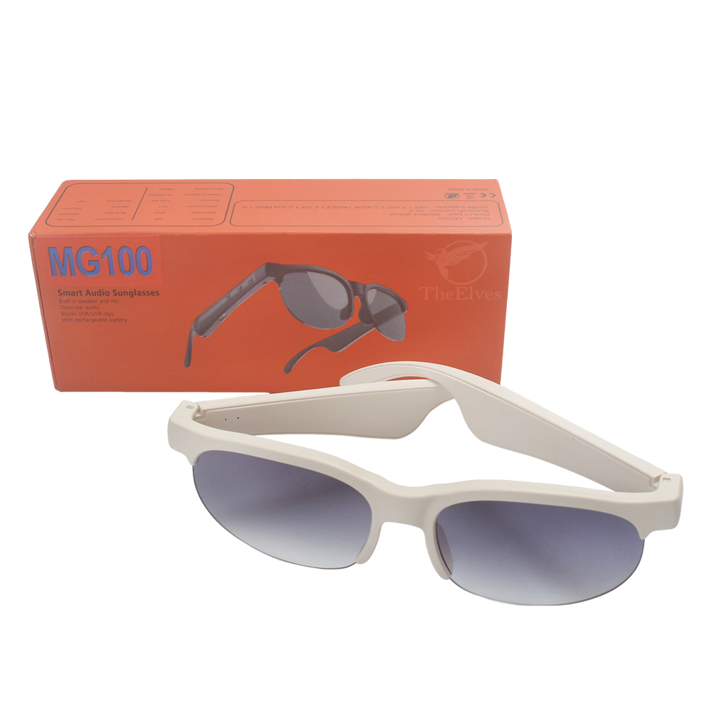 TheElves MG100 Smartglasses with Bluetooth Open Ear Audio, Built-in Mic & Speakers, UVA/UVB Protection Polarized Sunglasses for Cycling, Running, and Outdoor Sports