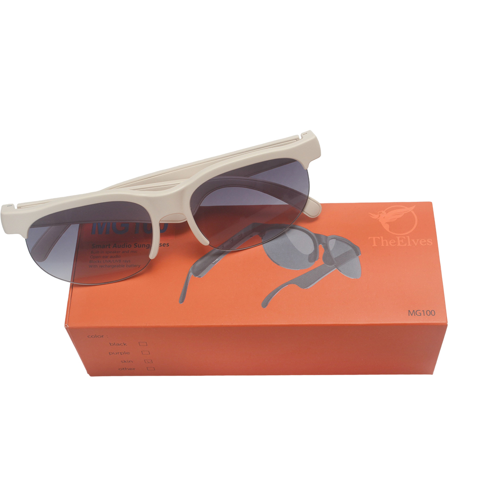 TheElves MG100 Smartglasses with Bluetooth Open Ear Audio, Built-in Mic & Speakers, UVA/UVB Protection Polarized Sunglasses for Cycling, Running, and Outdoor Sports