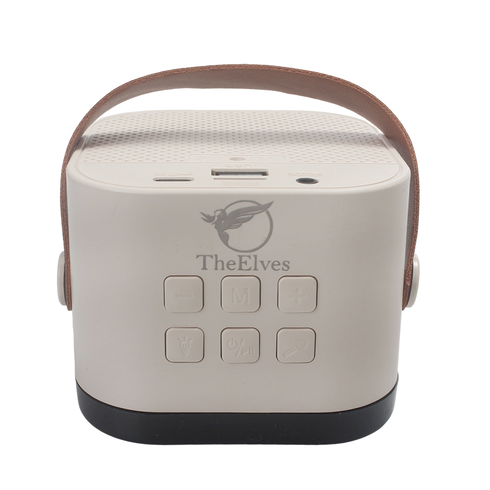 TheElves Portable Bluetooth Loudspeakers with Leather Handle, Mini Wireless Speaker for Outdoor Camping, Picnic, and Travel, Retro Rechargeable Soundbox