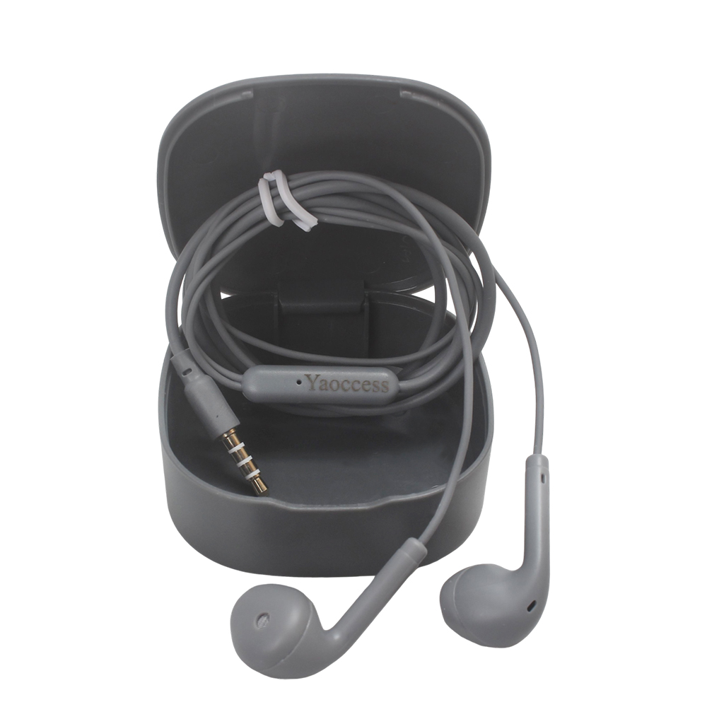 Yaoccess Wired Earphones for Cellular Telephones, with Microphone and Portable Storage Case, Noise Isolating In-Ear Headphones for Commuting, Office, and Daily