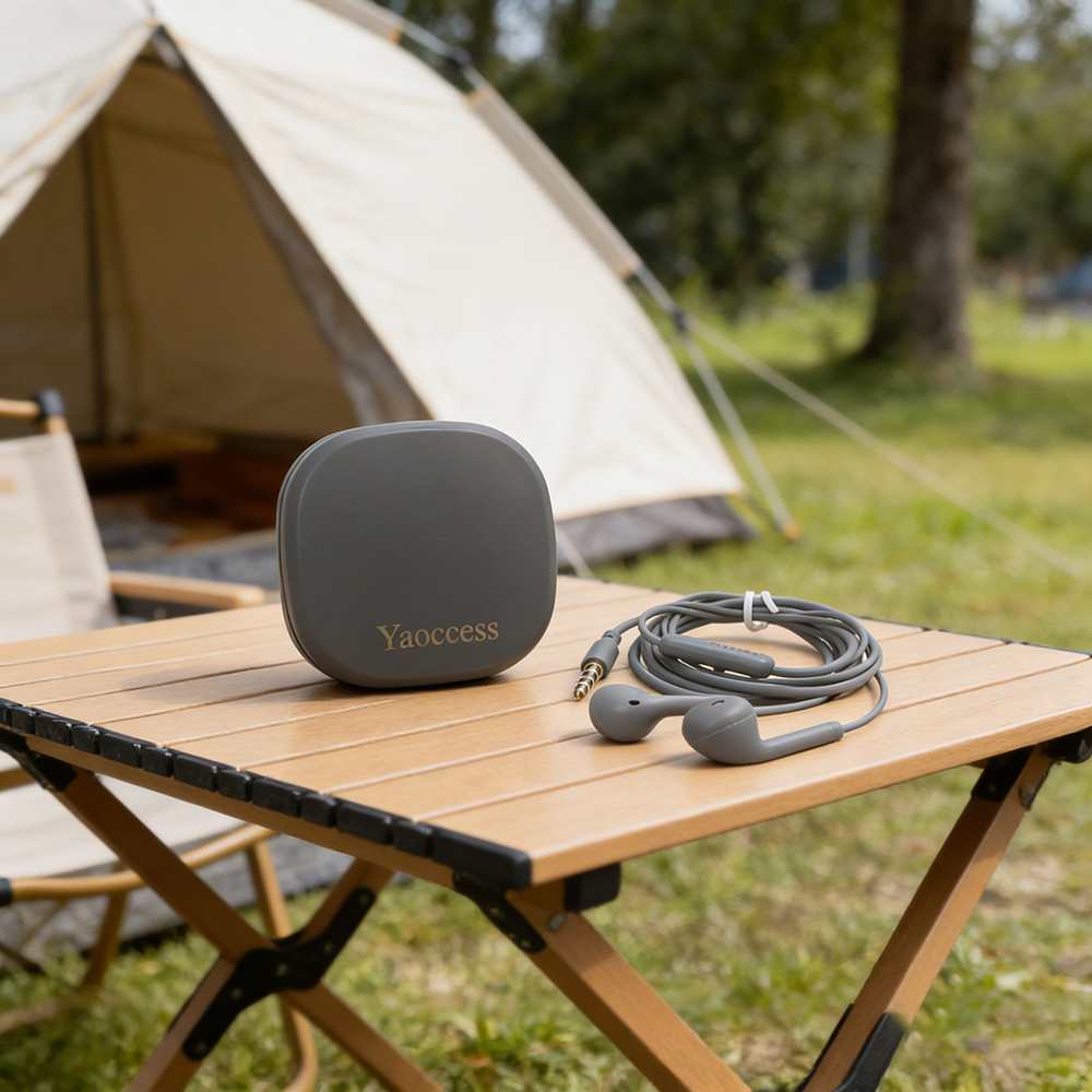 Yaoccess Wired Earphones for Cellular Telephones, with Microphone and Portable Storage Case, Noise Isolating In-Ear Headphones for Commuting, Office, and Daily