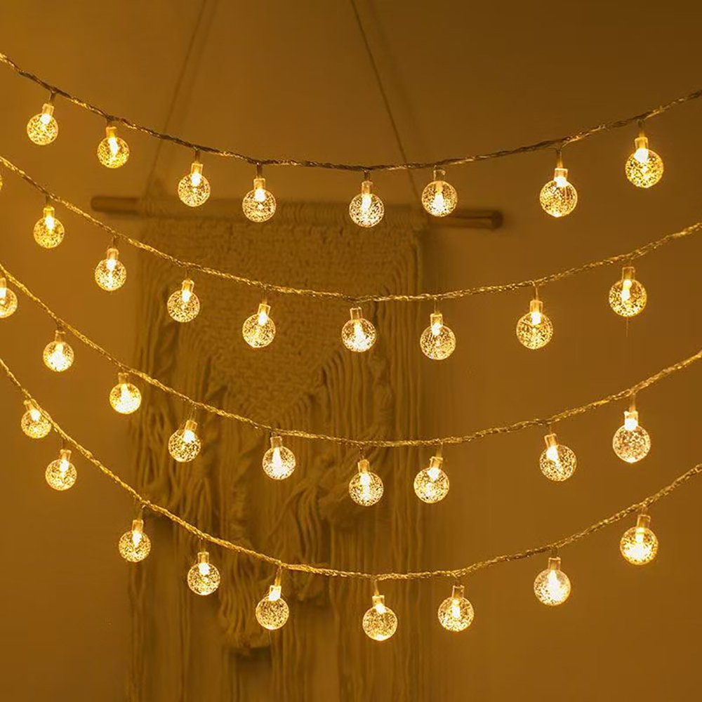 PEBSUN Remote Control Globe String Lights, 8 Modes Dimmable Crystal Ball Fairy LED lamps for Indoor Outdoor Decor, Garden, Patio and Party