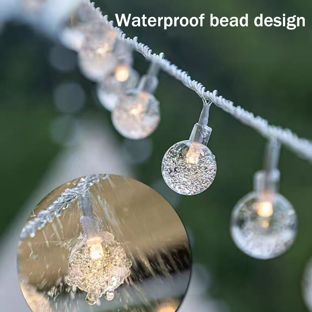 PEBSUN Remote Control Globe String Lights, 8 Modes Dimmable Crystal Ball Fairy LED lamps for Indoor Outdoor Decor, Garden, Patio and Party