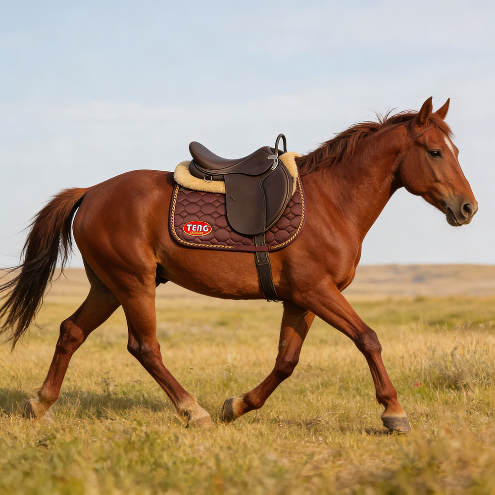 TENG Durable Lightweight Leather Riding Saddles, Comfortable English Horse Saddle for Equestrian Training, Show Events & Daily Riding