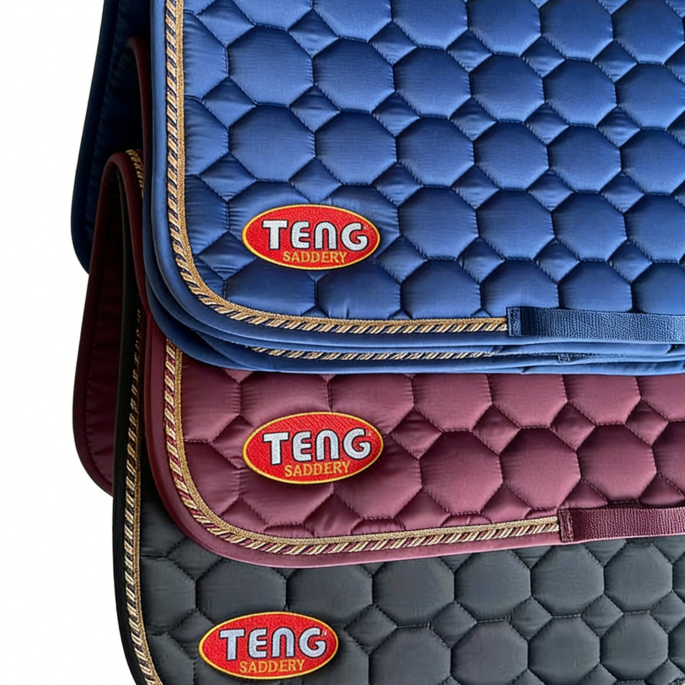 TENG Breathable English Saddle Pad with Moisture-Wicking Lining, Shock-Absorbing Pads for Horse Saddles for Daily Training, Schooling, and Equestrian Exercise