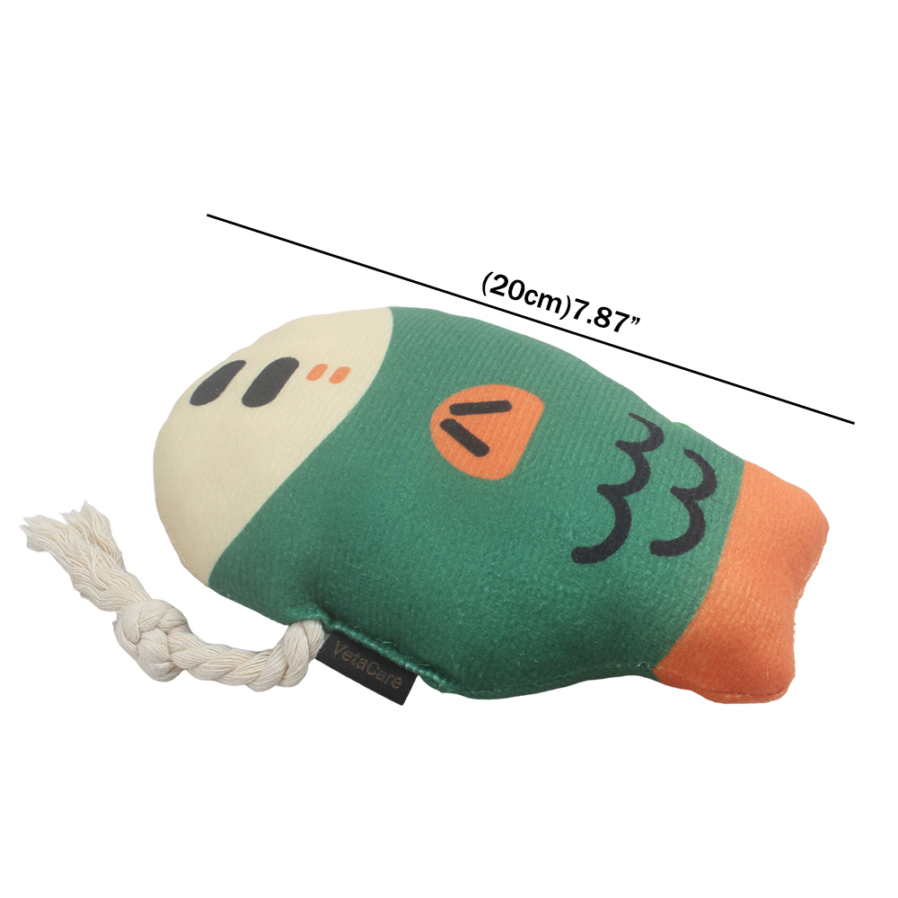 VetaCare Durable Fish Shape Pet toys with Squeakers, Interactive Squeaky Dog Toy for Puppy Small Medium Large Dogs, Chew & Play Toy for Indoor Outdoor Use