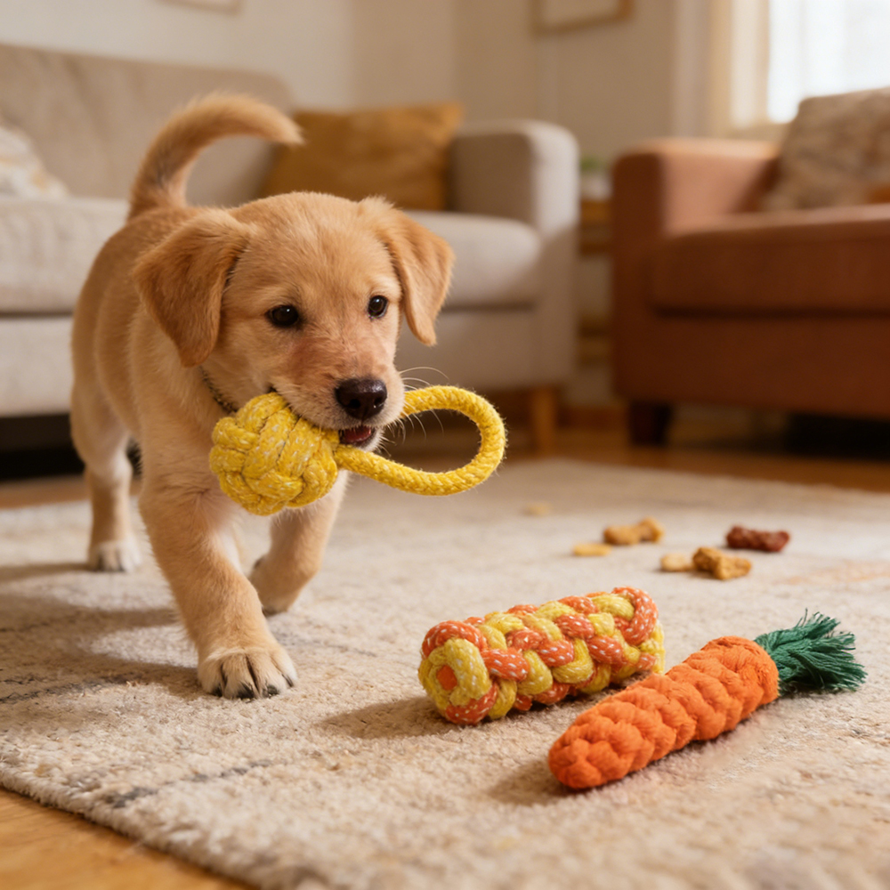 VetaCare 3 Pack Pet Rope Toys Set, Durable Knotted Rope Dog Chew Toys for Interactive Tug of War & Daily Training, Keeps Puppies Busy