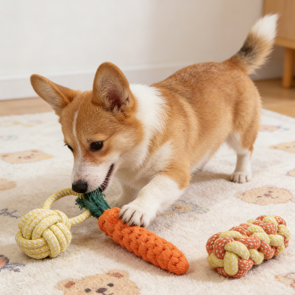VetaCare 3 Pack Pet Rope Toys Set, Durable Knotted Rope Dog Chew Toys for Interactive Tug of War & Daily Training, Keeps Puppies Busy