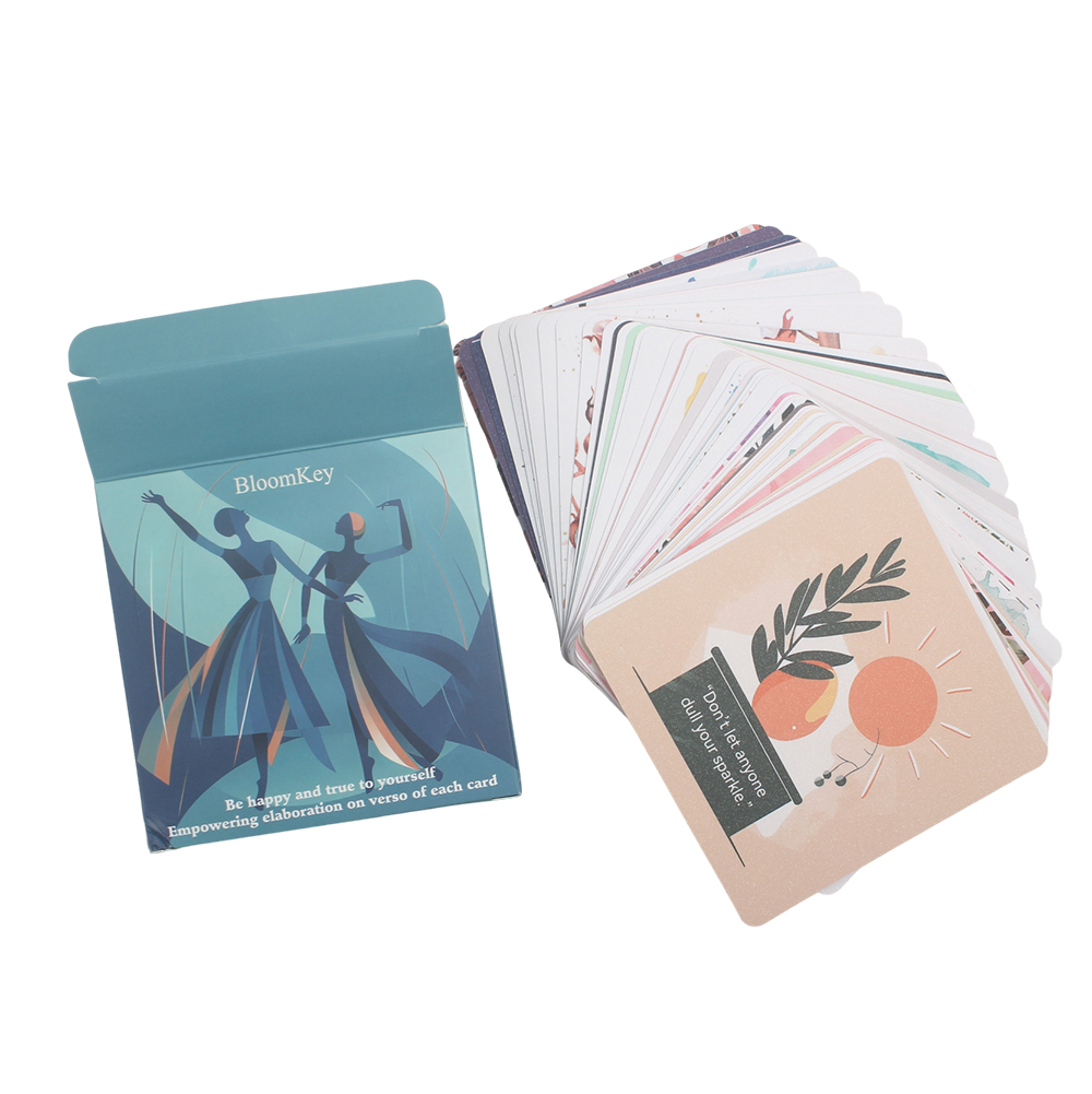 BloomKey 50 Pcs Printed Motivational Cards 4x4 Inch, Inspirational Affirmation Cards for Women Self-Empowerment & Confidence Building