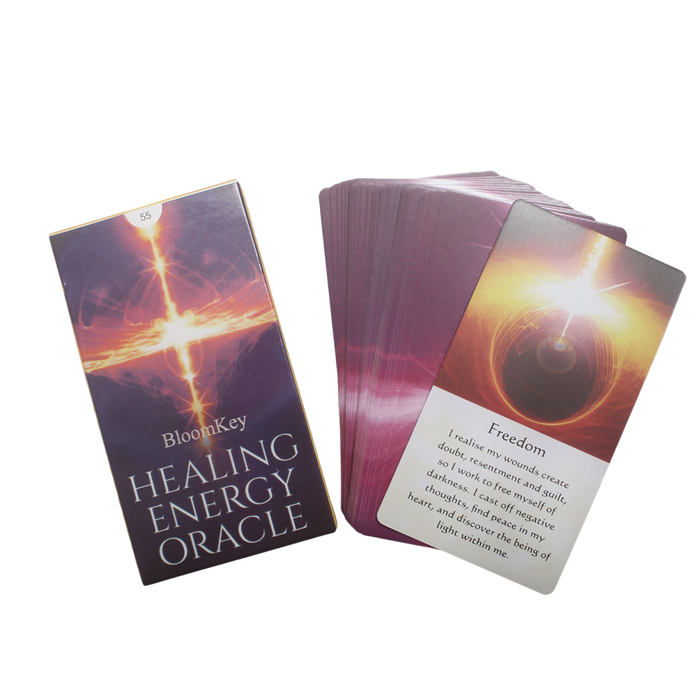 "BloomKey BloomKey Healing Energy Oracle - 55 Printed Oracle Cards for Daily Guidance, Meditation, and Spiritual Growth - High-Quality Divination Deck for Beginners & Pro. "