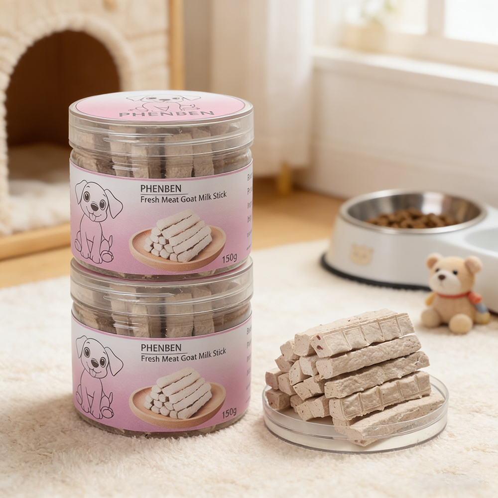 PHENBEN Fresh Meat Goat Milk Sticks, 150g Healthy Dog Treats, Edible food for animals for chewing, High Protein Reward for Puppy Training and Obedience.