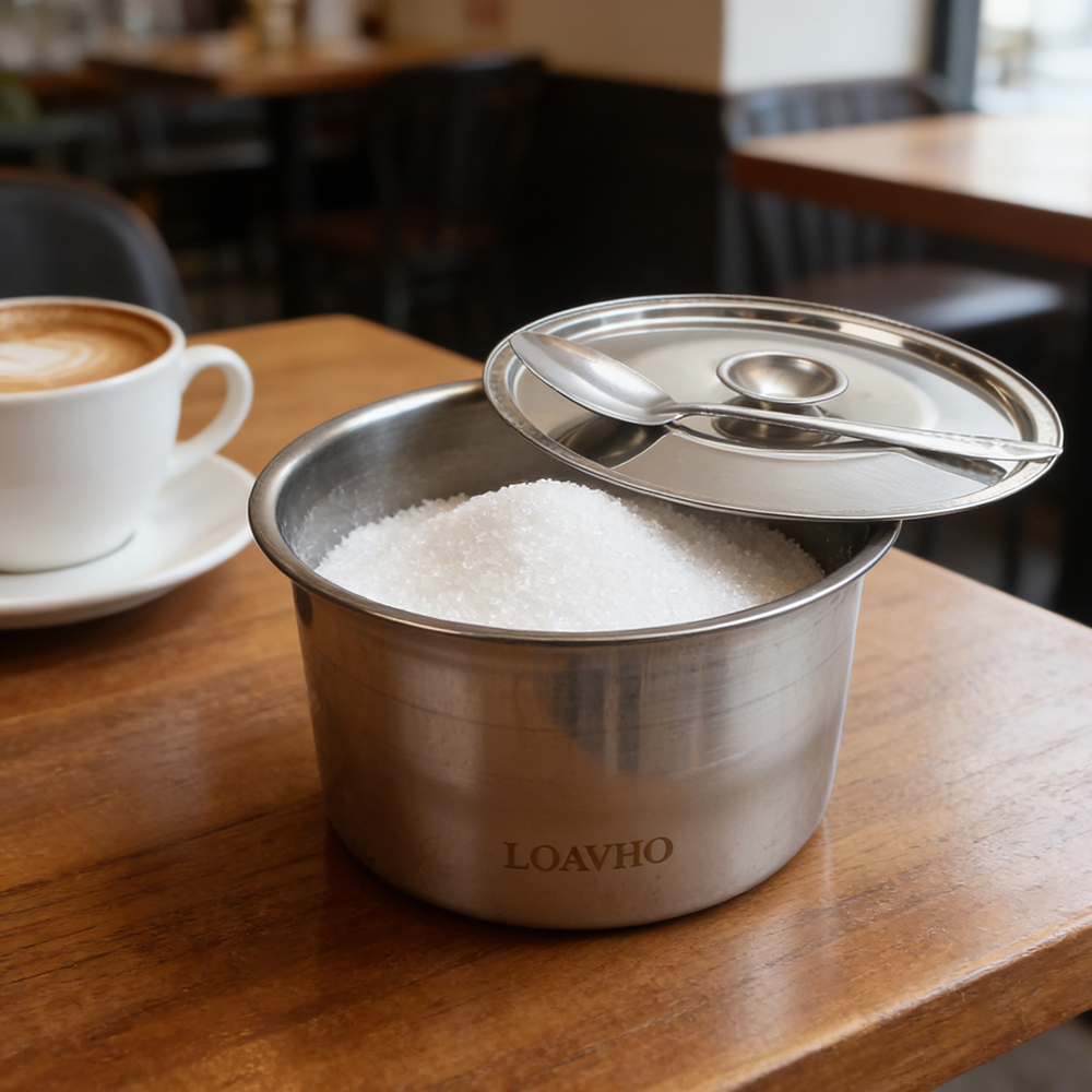 LOAVHO Stainless Steel Container with Lid & Spoon - Containers for household or kitchen use, Perfect for Storing Rice, Soup, and Condiments