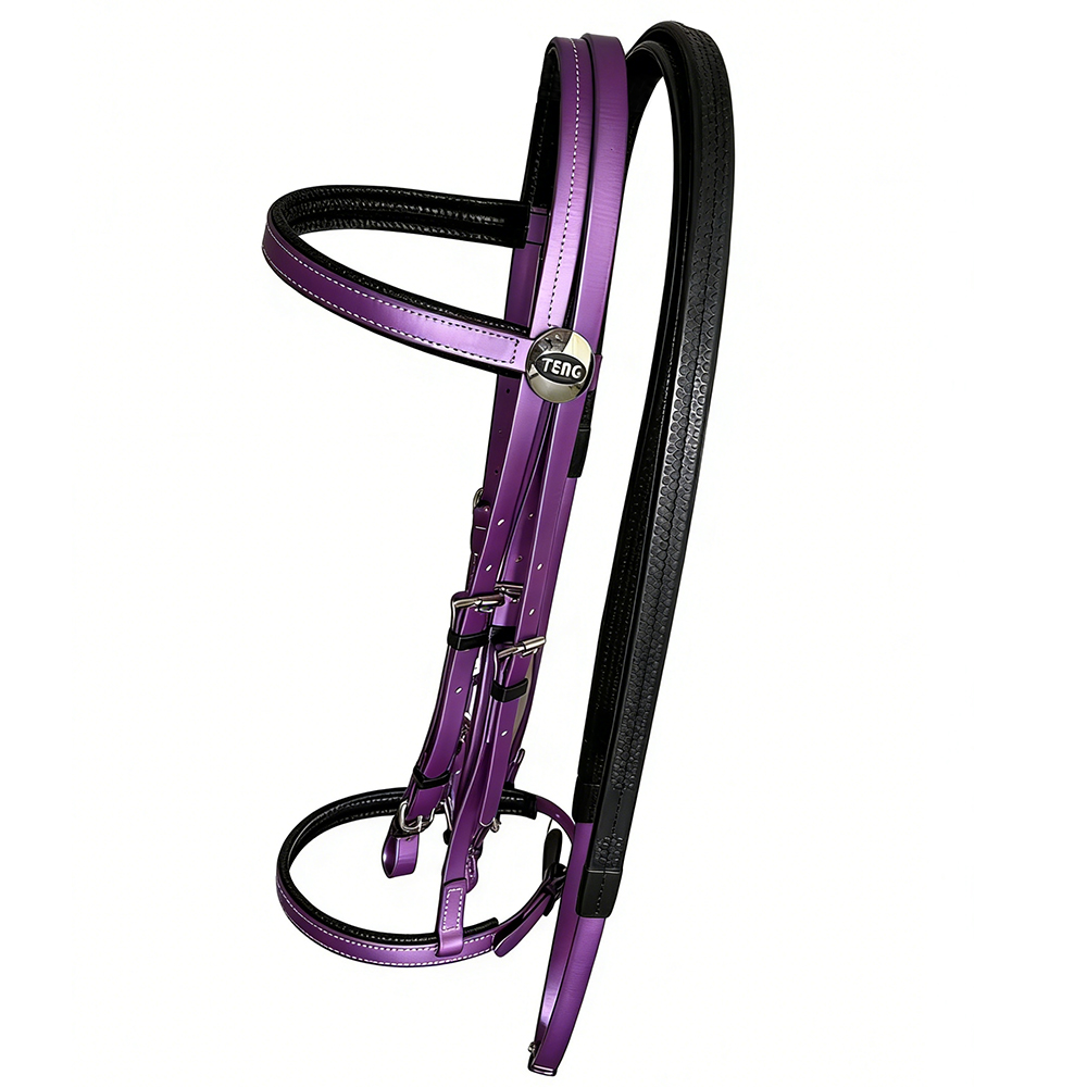 TENG Durable PVC Bridles with Reins, Comfortable Horse Bridle Set for Equestrian Training, Outdoor Riding and Daily Use