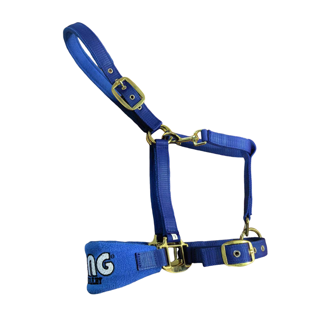 TENG Adjustable Brass Hardware Nylon Horse Halters with Fleece Padded, Comfortable & Durable Halter for for Daily Grooming, Turnout, Transport
