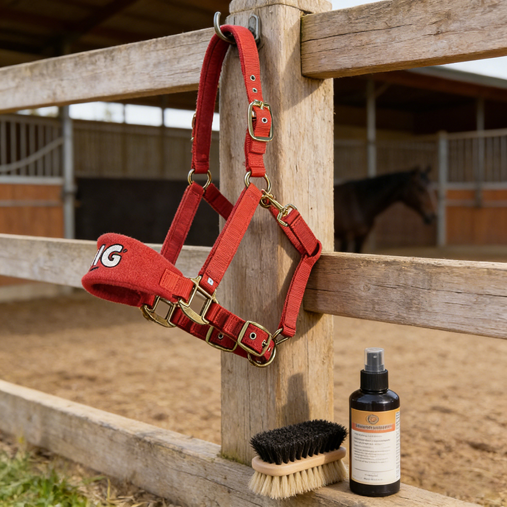 TENG Adjustable Brass Hardware Nylon Horse Halters with Fleece Padded, Comfortable & Durable Halter for for Daily Grooming, Turnout, Transport
