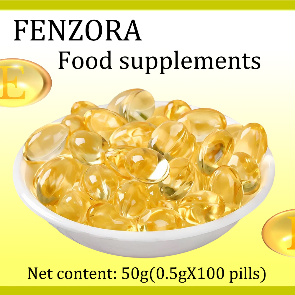 FENZORA Vitamin E Softgels, 50g Bottle (100 Count) - Food Supplements for Daily Immune & Skin Health, Antioxidant Support for Adolescents Aged 7–17, Adults & Pregnant Women, Oral Supplement with D-alpha Tocopherol