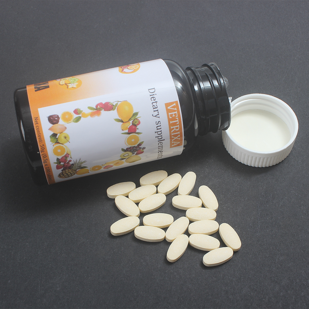 VETRIXA Fruit-Based Dietary Supplements, 100 Tablets Natural Multivitamin Extract for Daily Nutritional Support and Immune Boost, Ideal for Home and Office Use.