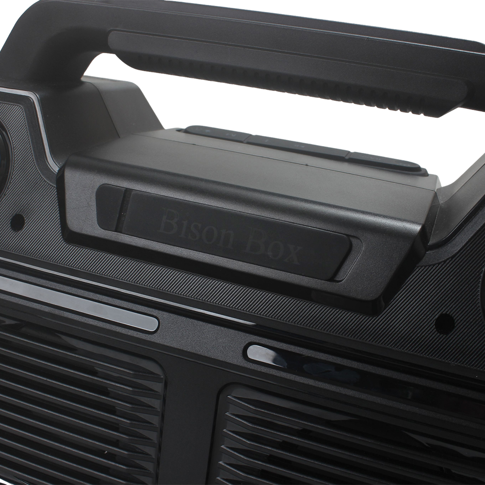 Bison Box Portable Outdoor Bluetooth Loudspeaker, IPX6 Waterproof Rugged Wireless Speaker with Carrying Handle, Deep Bass & Clear Sound for Camping, Beach, Hiking and Traveling