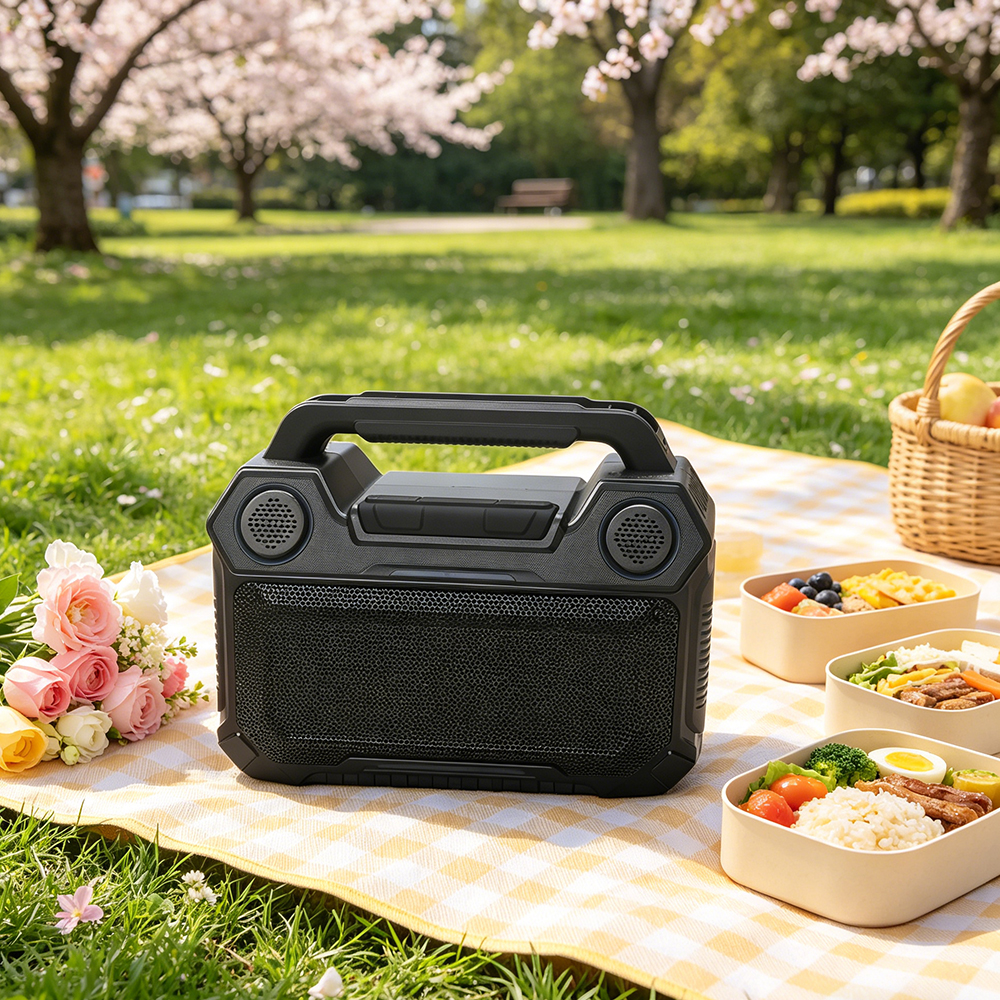 Bison Box Portable Outdoor Bluetooth Loudspeaker, IPX6 Waterproof Rugged Wireless Speaker with Carrying Handle, Deep Bass & Clear Sound for Camping, Beach, Hiking and Traveling