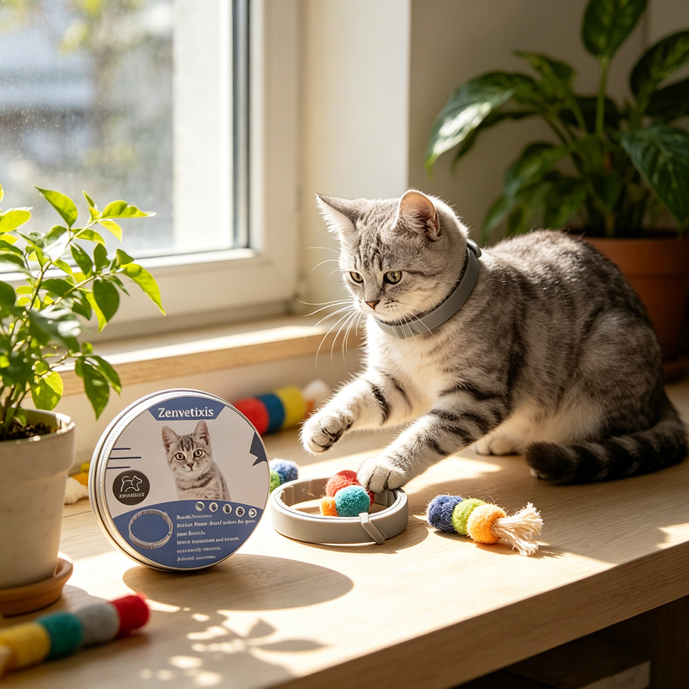 Zenvetixis Anti-flea Collars for Pets, Natural Plant-Based Flea and Tick Prevention for Cats and Small Dogs, Eco-Friendly & Non-Toxic Protection for Indoor and Outdoor Use