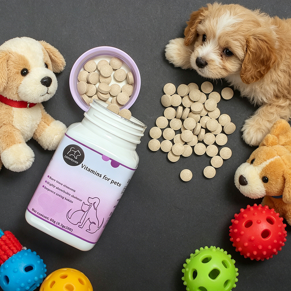 Zenvetixis Vitamins for Pets Multivitamin for Dogs and Cats, ZenVetixis 200pcs Supplement with Rare Trace Elements, Essential Nutrition for Growth Support in Kittens/Puppies and Senior Pet Health