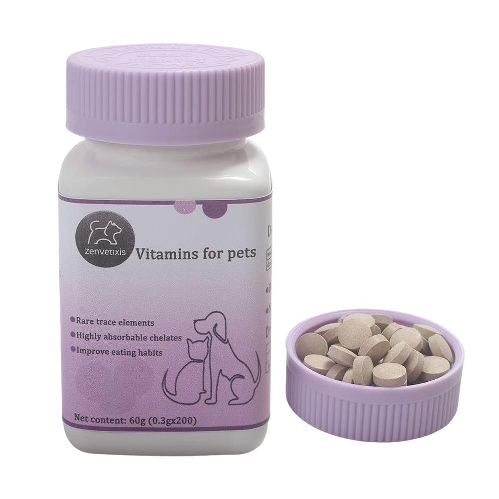 Zenvetixis Vitamins for Pets Multivitamin for Dogs and Cats, ZenVetixis 200pcs Supplement with Rare Trace Elements, Essential Nutrition for Growth Support in Kittens/Puppies and Senior Pet Health