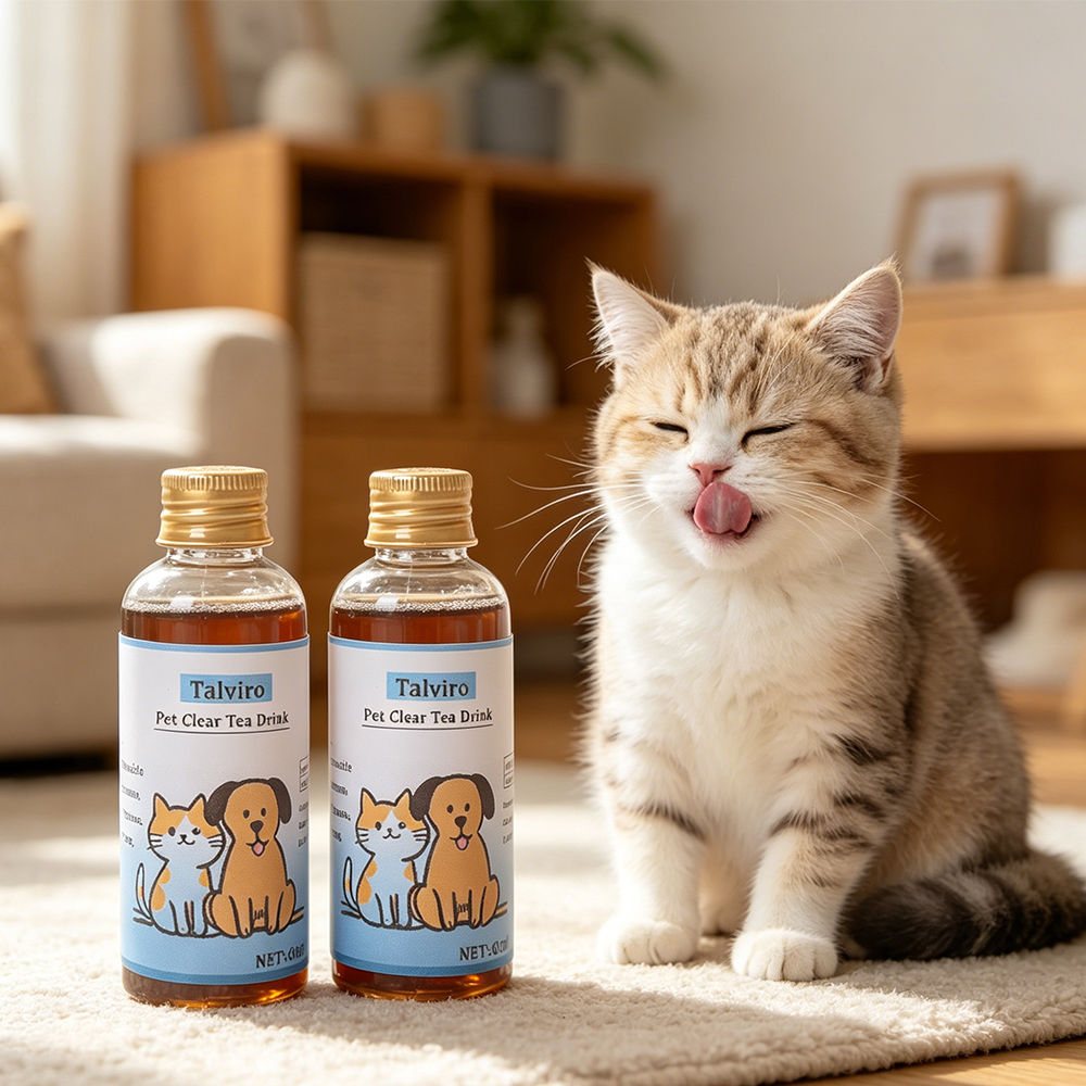 Talviro Pet Clear Tea Drink, 60ml Refreshing Beverages for animals, Herbal Liquid Supplement for Dogs and Cats, Perfect for Summer Heat Relief and Outdoor Travel.