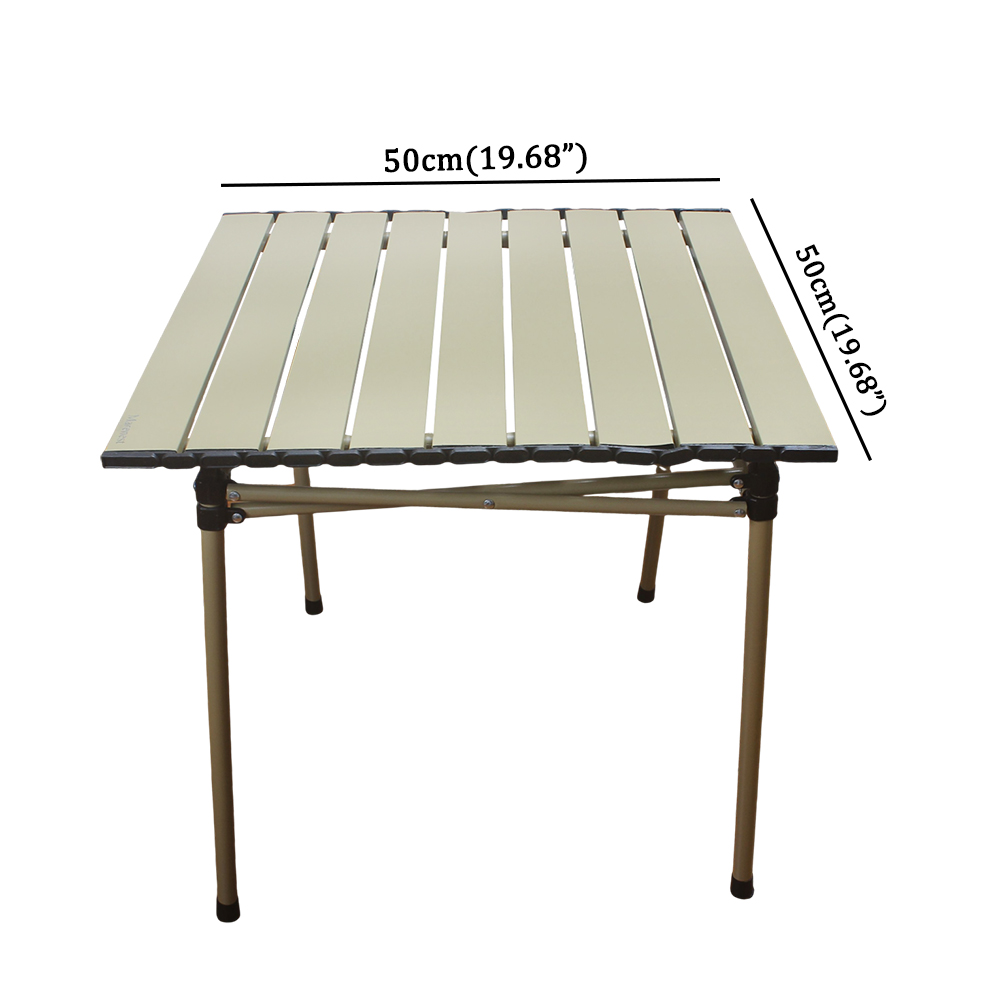 Portable Folding Camping Table, Lightweight Aluminum Roll-Up Picnic Table with Carrying Bag for Outdoor BBQ, Hiking, Fishing and Beach