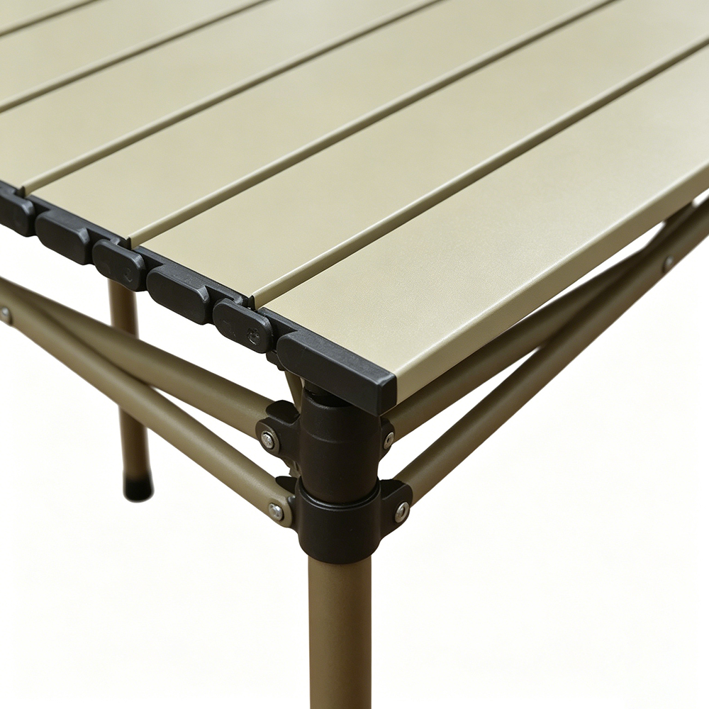 Portable Folding Camping Table, Lightweight Aluminum Roll-Up Picnic Table with Carrying Bag for Outdoor BBQ, Hiking, Fishing and Beach