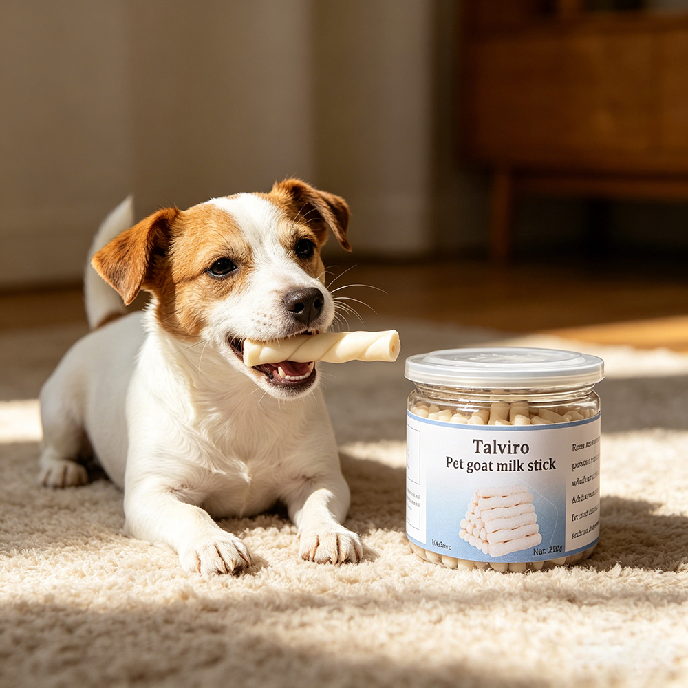 Talviro Pet Goat Milk Sticks, Foodstuffs for animals, High-Calcium Healthy Treats for Dogs & Cats, 220g Delicious Dental Chews for Daily Reward and Snacking.