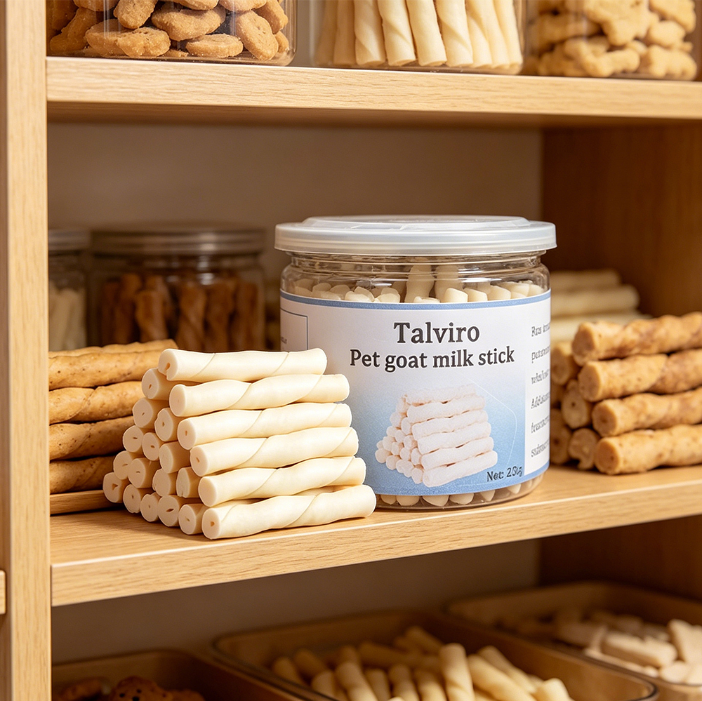 Talviro Pet Goat Milk Sticks, Foodstuffs for animals, High-Calcium Healthy Treats for Dogs & Cats, 220g Delicious Dental Chews for Daily Reward and Snacking.